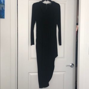 High-Low, Long Sleeve Black Dress. New
